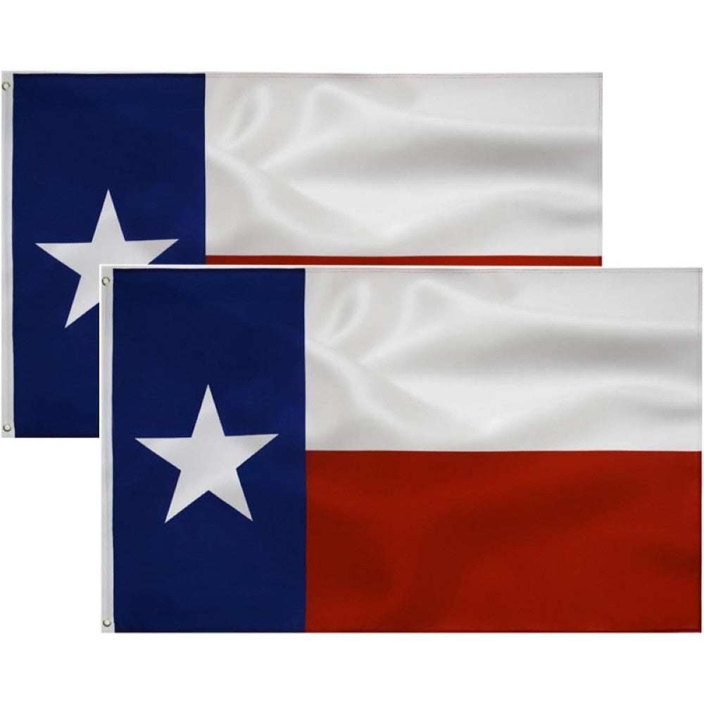 2 Piece State Emblem Texas Banner With Reinforced Stitching-Globe Flags