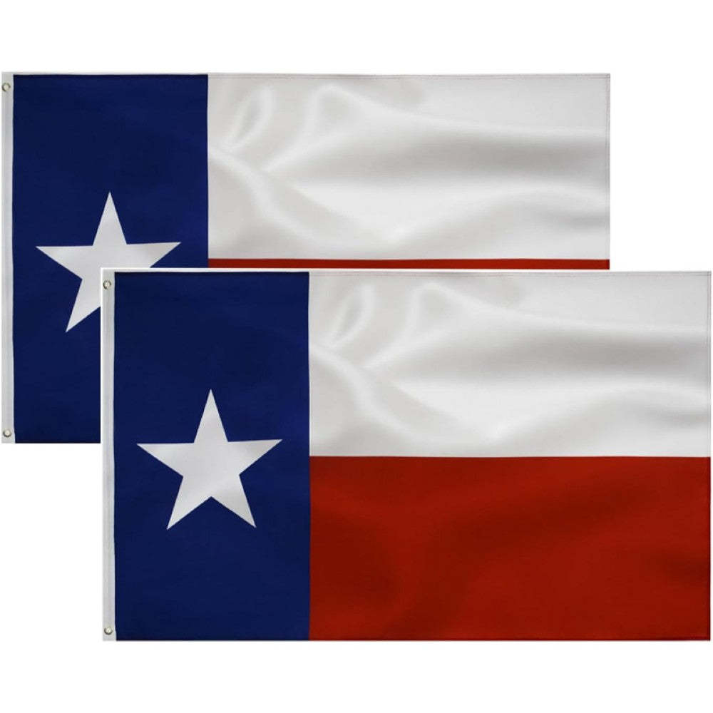2 Piece State Emblem Texas Banner With Reinforced Stitching-Globe Flags