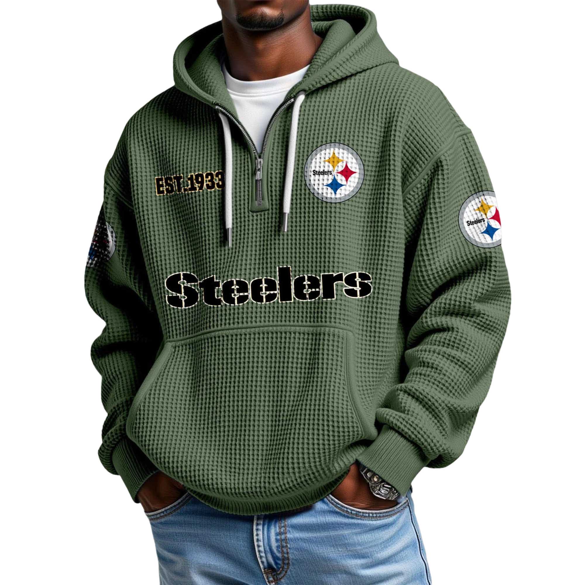 Steelers EST 1993 Waffle Quarter Zip Hoodie