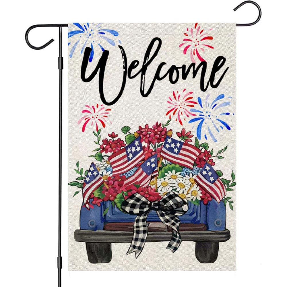 Truck With Flowers Printed Garden Flag-Globe Flags