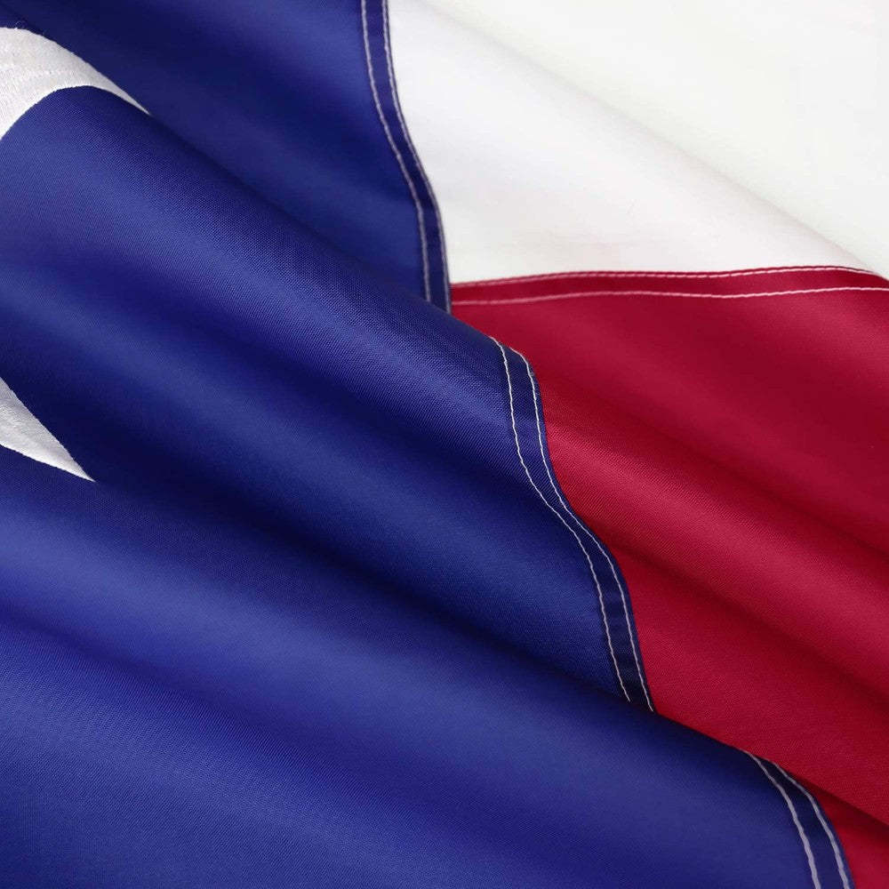 Texas Emblem Outdoor Banner With Embroidered Star-Globe Flags