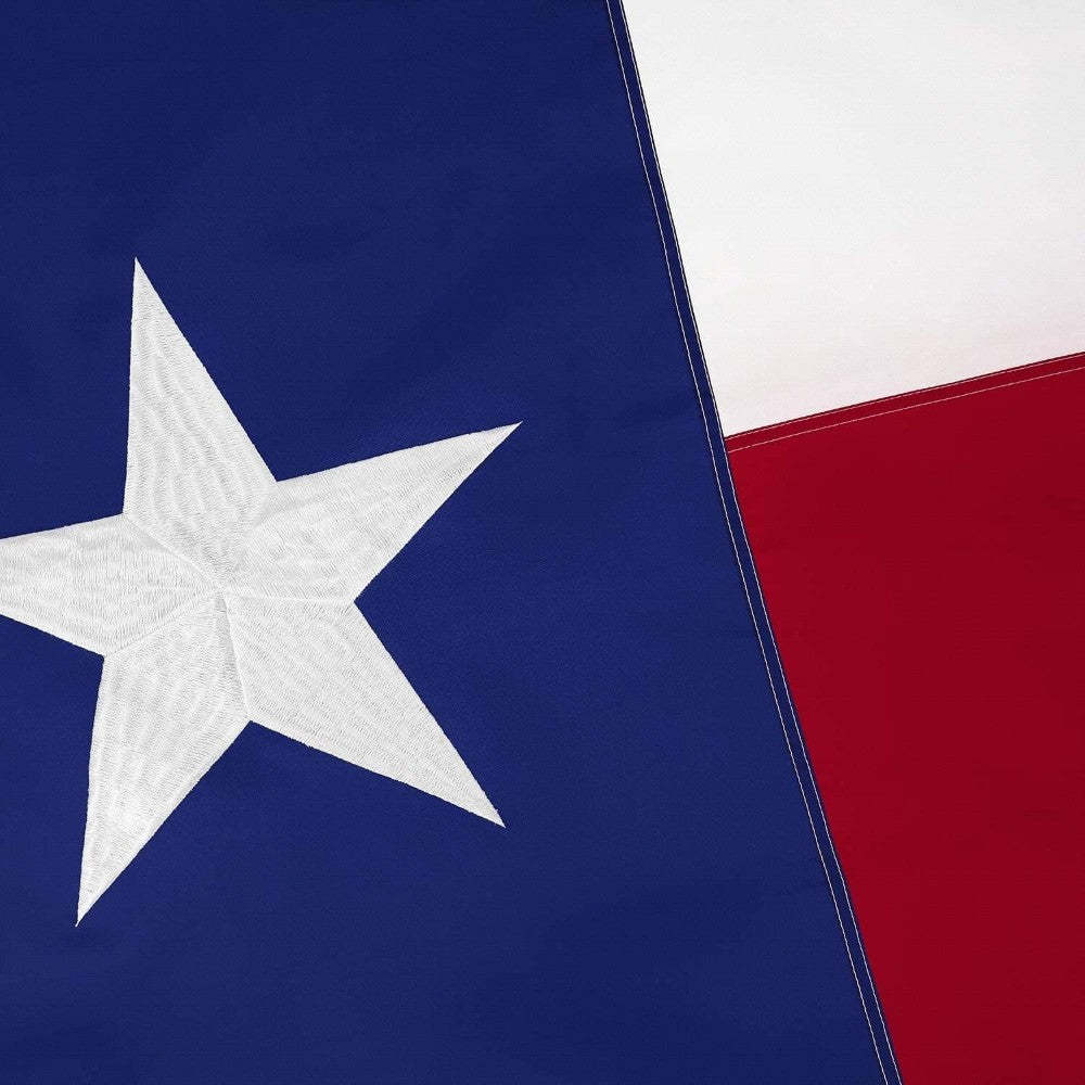Texas Emblem Outdoor Banner With Embroidered Star-Globe Flags
