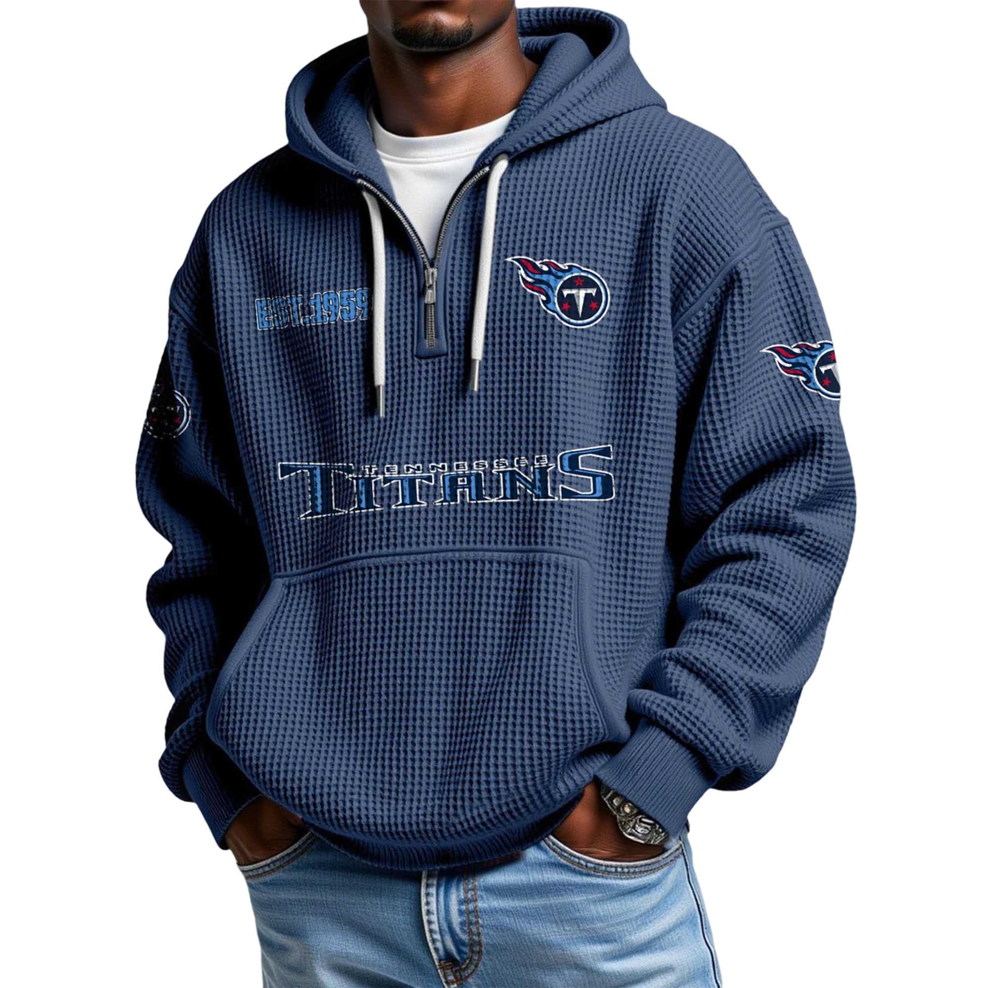 Titans EST 1959 Quarter Zip Waffle Hoodie