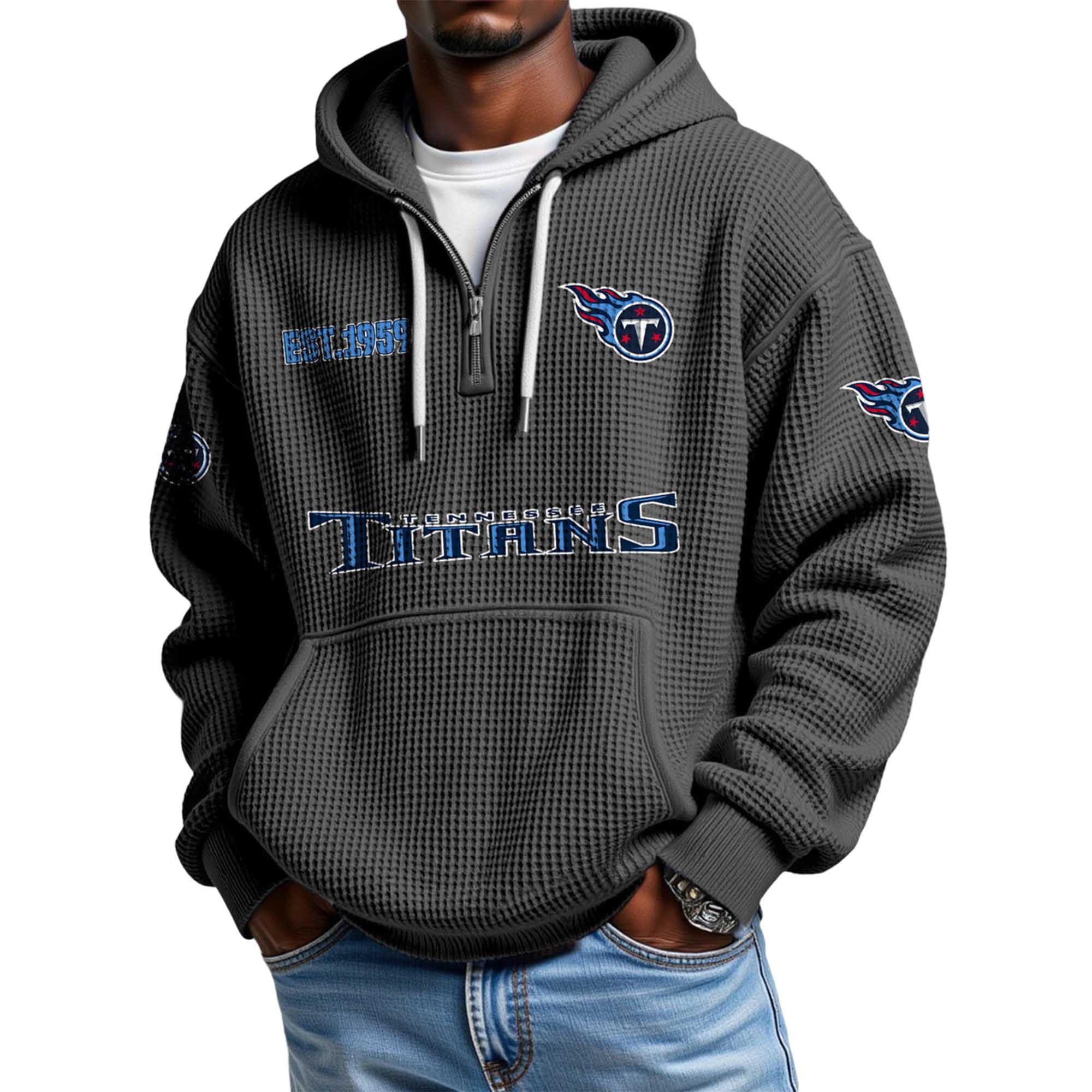 Titans EST 1959 Quarter Zip Waffle Hoodie