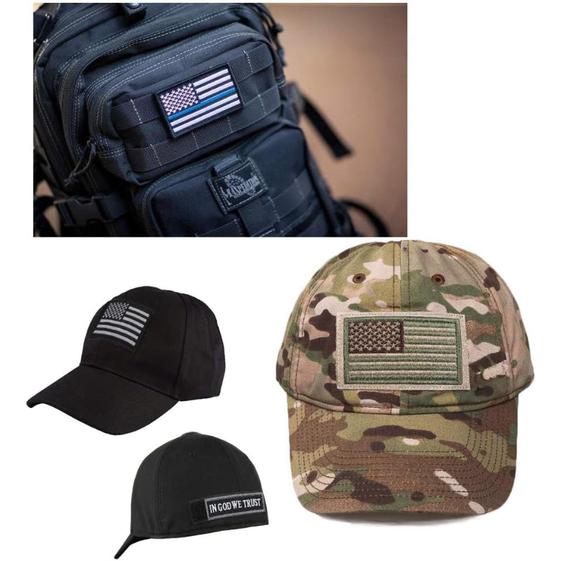 12 Pieces USA Flag Patch Set Thin Blue Line-Globe Flags