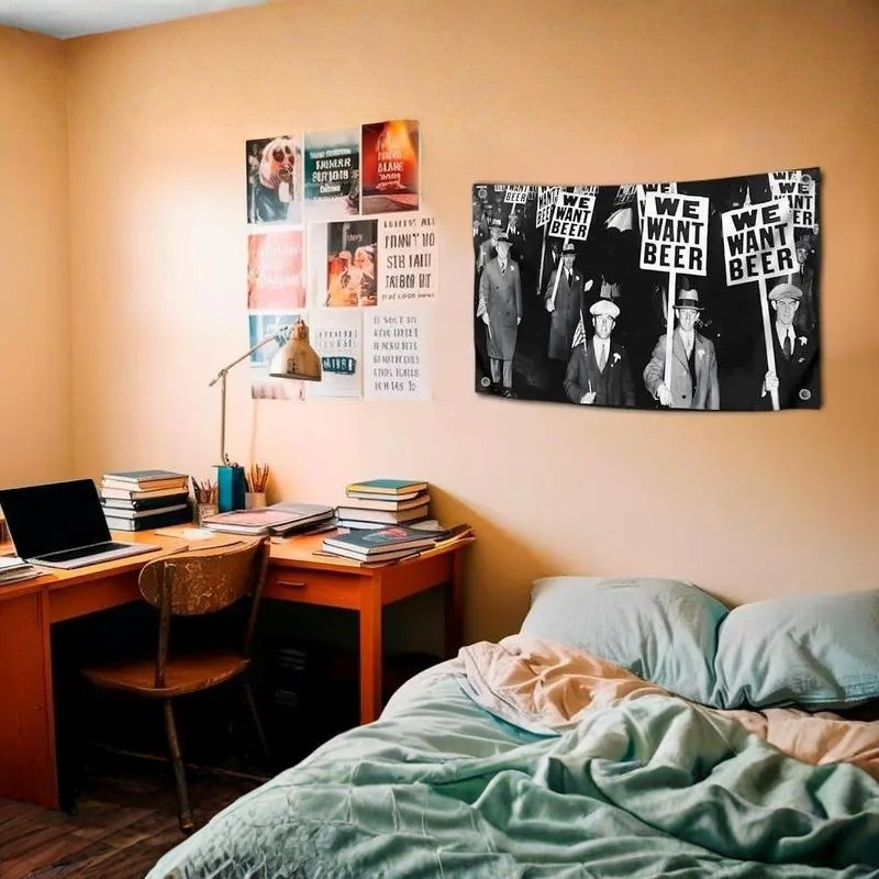 Vintage We Want Drink Themed Banner hanging banner display