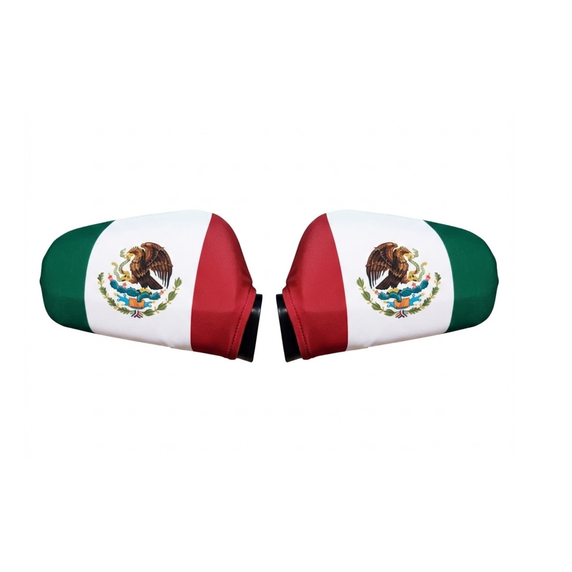 Official FIFA 2026 Mexico Car Mirror Flag showing elastic strap attachment detail
