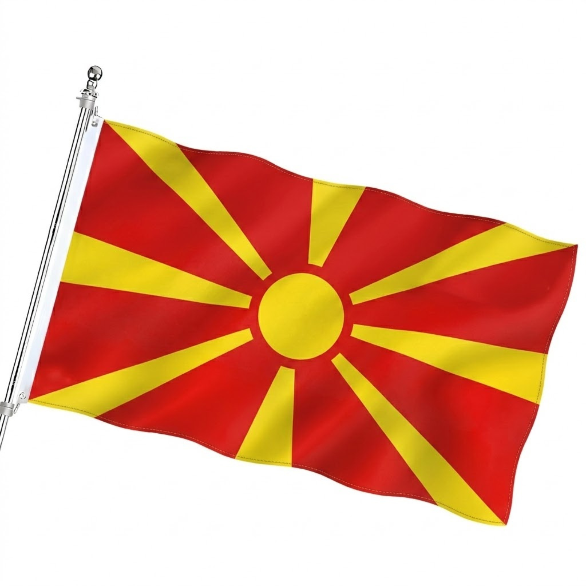 FIFA 2026 North Macedonia Flag - front view with vivid colors