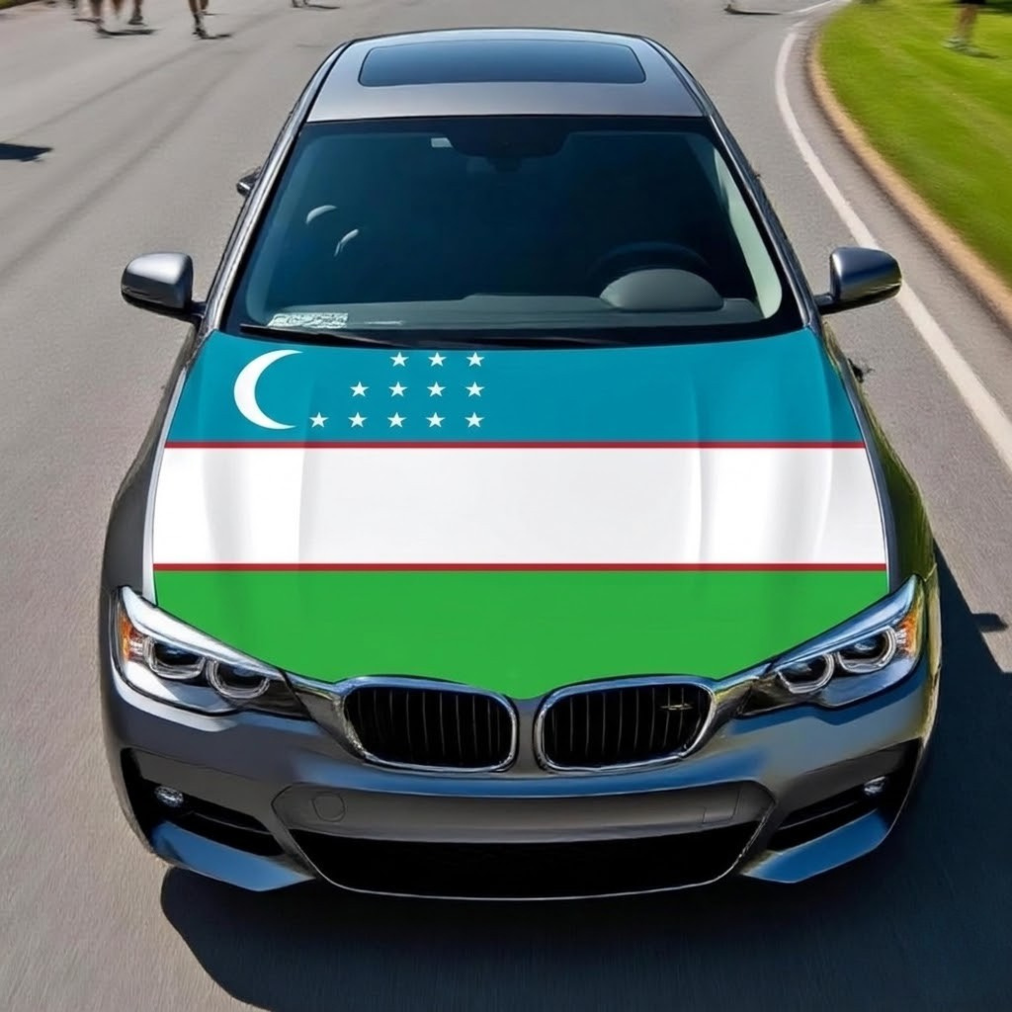 Official FIFA 2026 Uzbekistan Flag Car Hood Cover