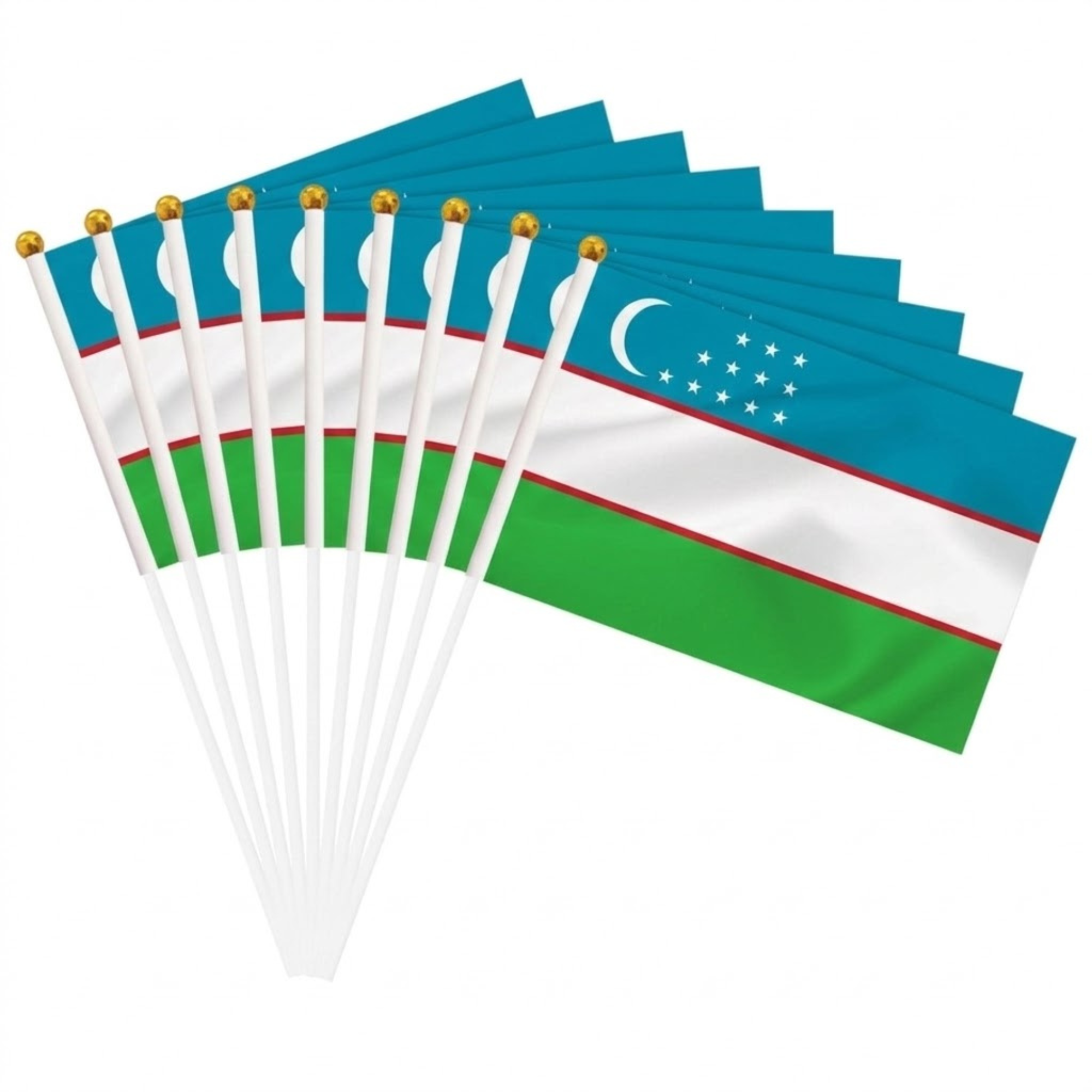 10 Pieces Of Official FIFA 2026 Uzbekistan Mini Flags