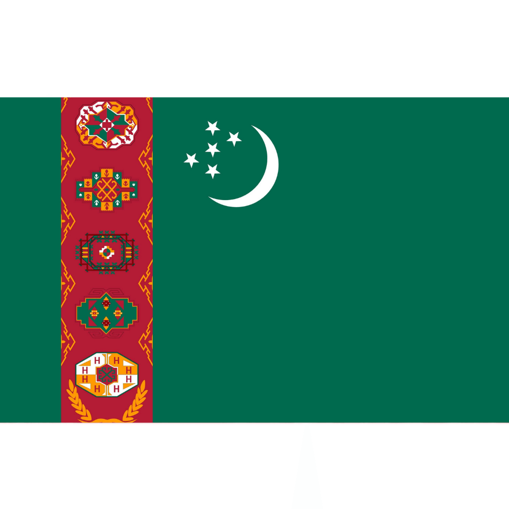 Turkmenistan National Polyester Flag-Globe Flags
