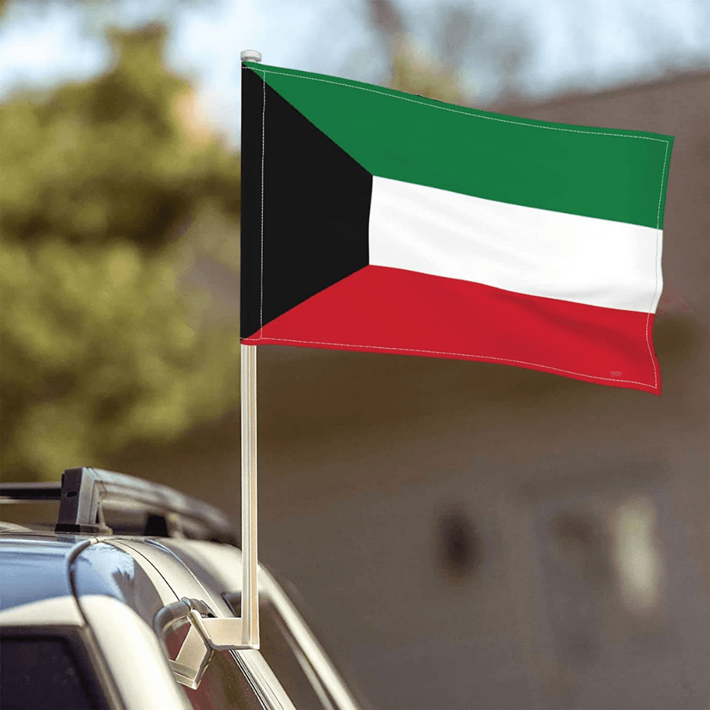 Kuwait Car Window Flag-Globe Flags