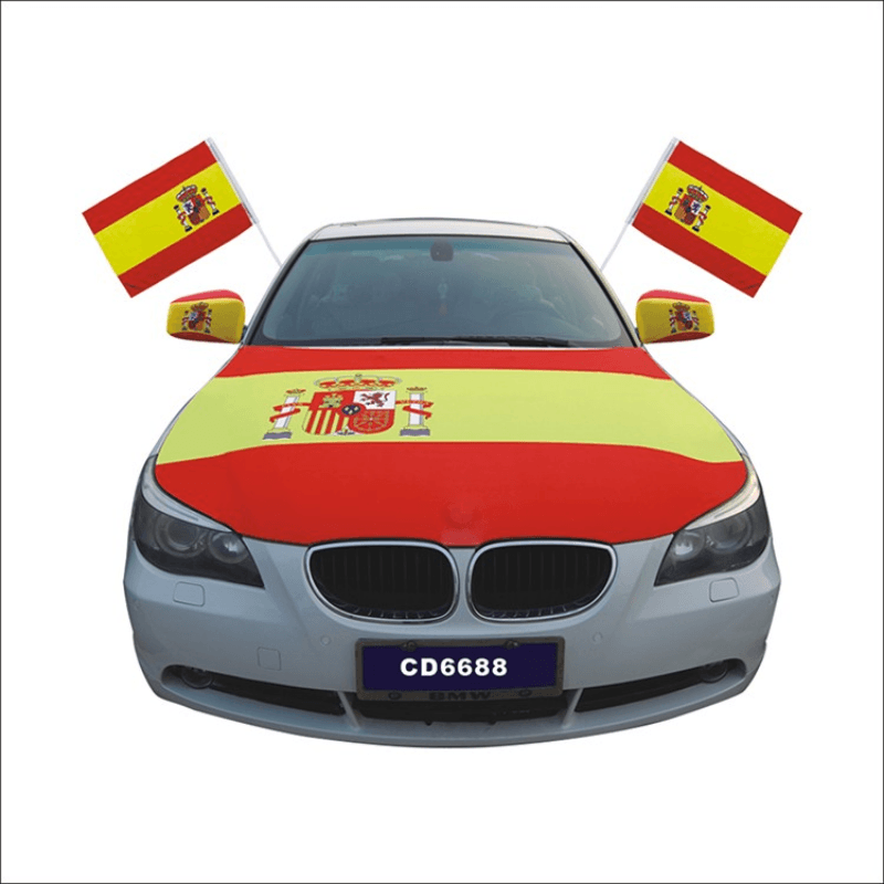 Spain Car Hood Flag-Globe Flags