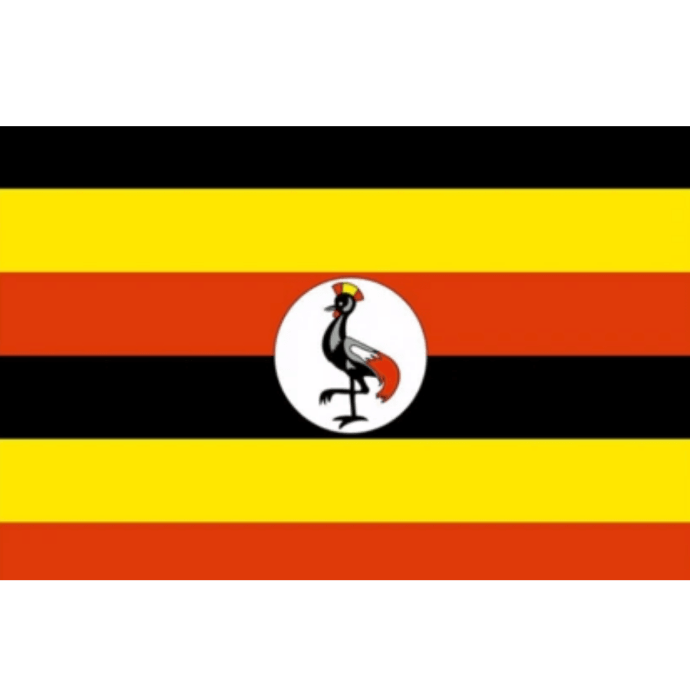 Ugandan Flag Polyester Globe - front view on white background