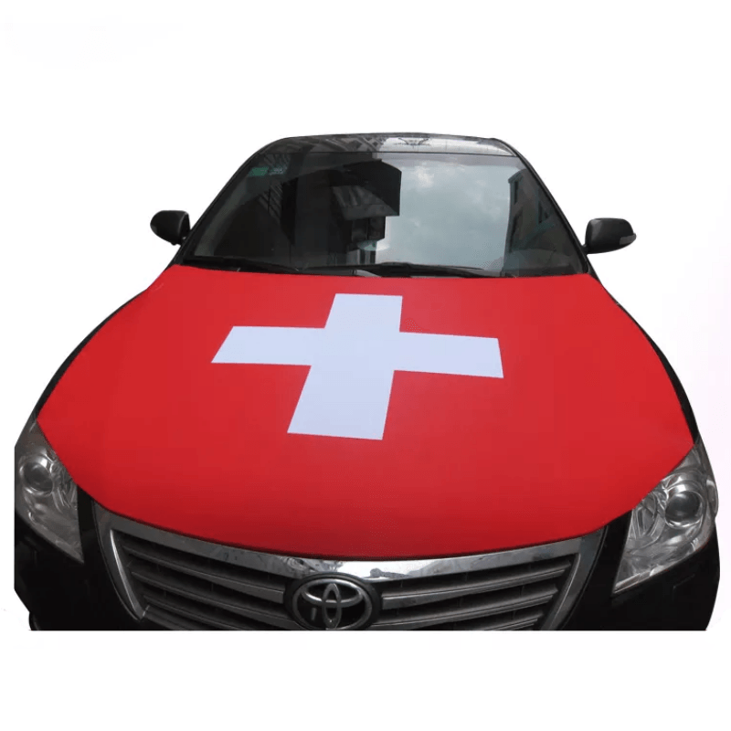 Switzerland Car Hood Cover-Globe Flags