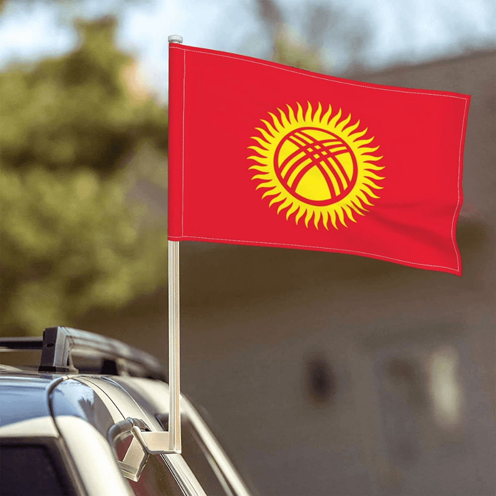 Kyrgyzstan Car Window Flag-Globe Flags