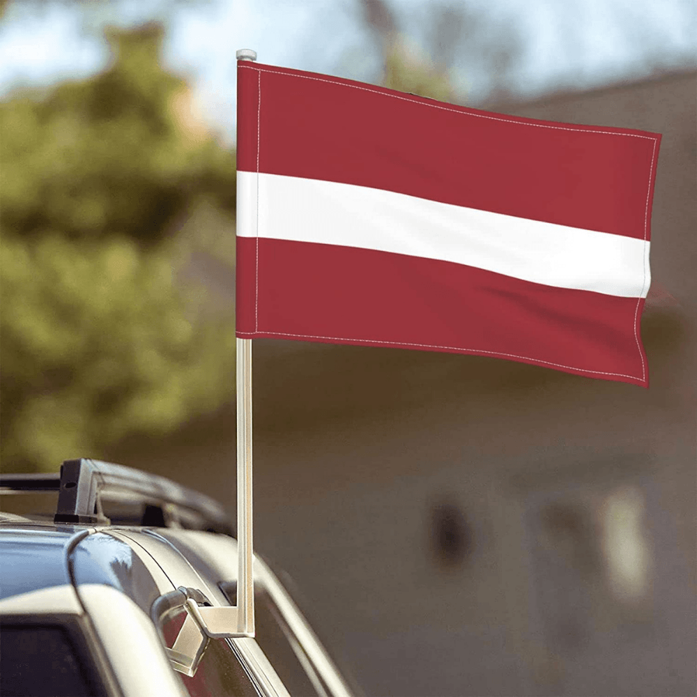 Latvia Car Window Flag-Globe Flags