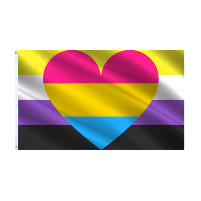 Nonbinary Pride Heart Flag-Globe Flags