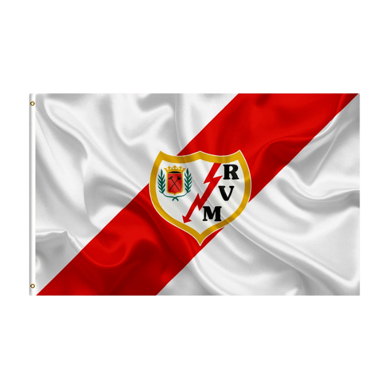 Rayo Vallecano Madrid Flag - front view on white background
