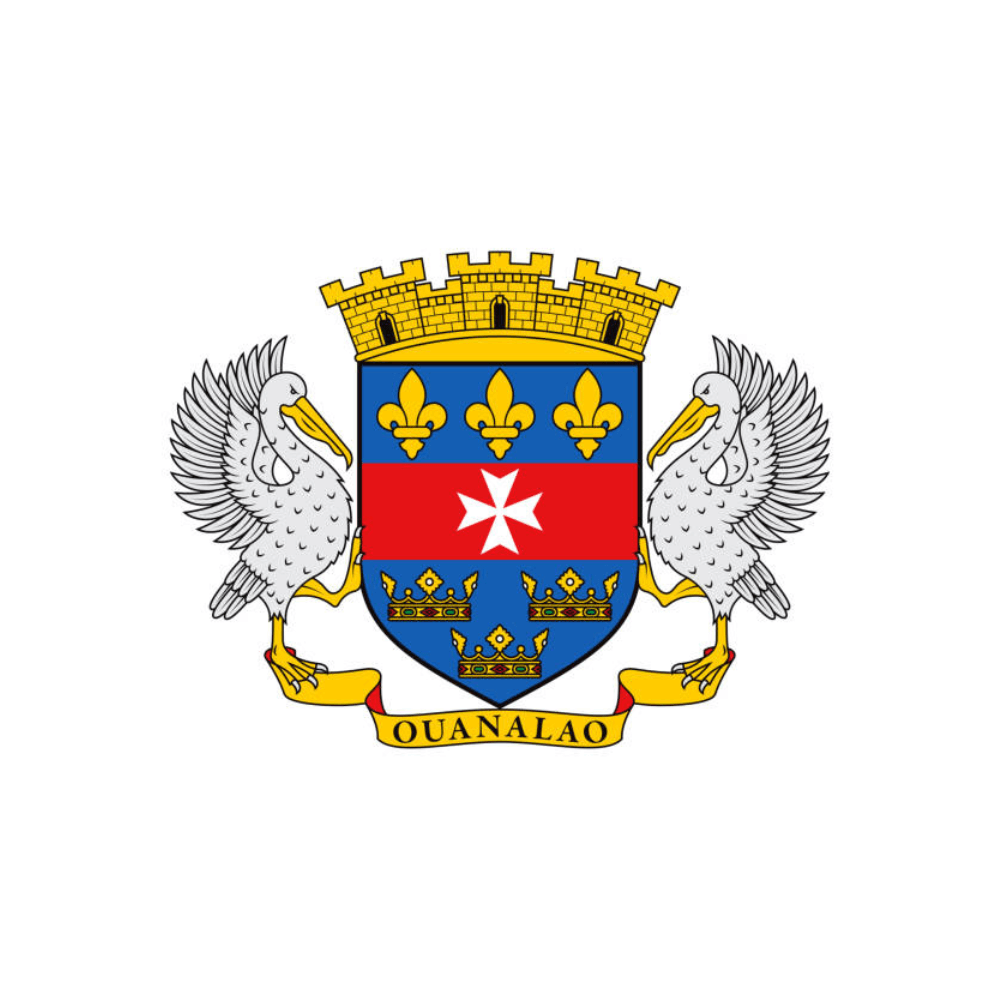 Saint Barthelemy Flag flying on outdoor flagpole