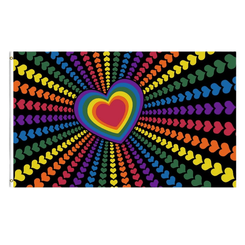 Rainbow Inclusive Hearts Flag-Globe Flags