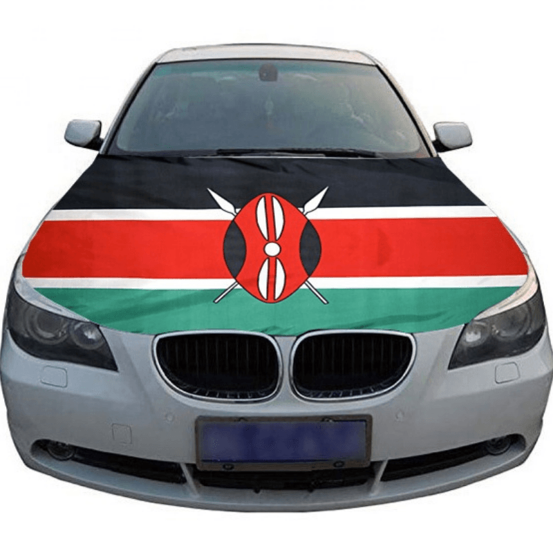 Kenya Car Hood Flag-Globe Flags