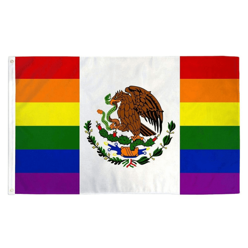 Mexico Pride Flag Banner-Globe Flags