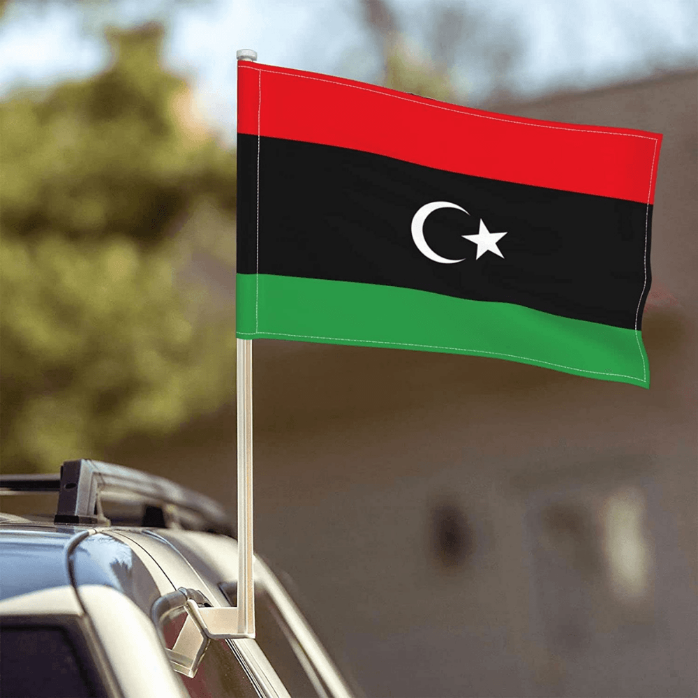 Libya Car Window Mounted Flag For Decor And Patriotism-Globe Flags