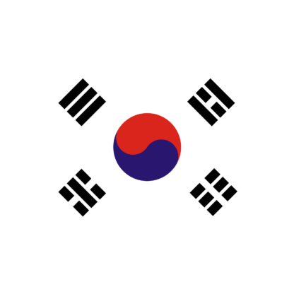 South Korea Flag – Fade-Proof, Lightweight & Durable Polyester-Globe Flags
