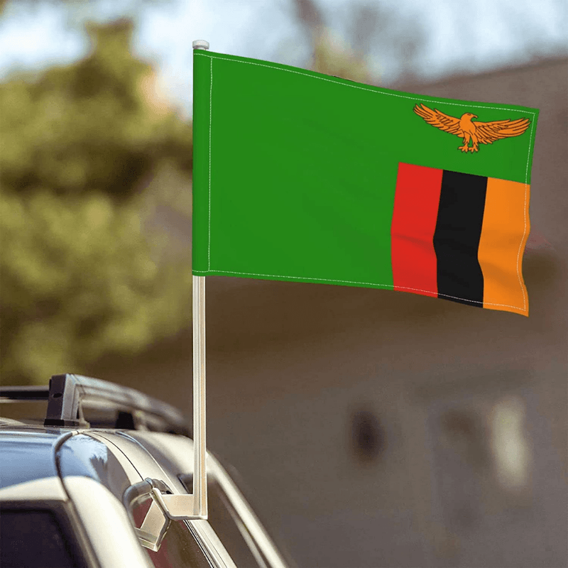 Zambia Car Window Flag-Globe Flags