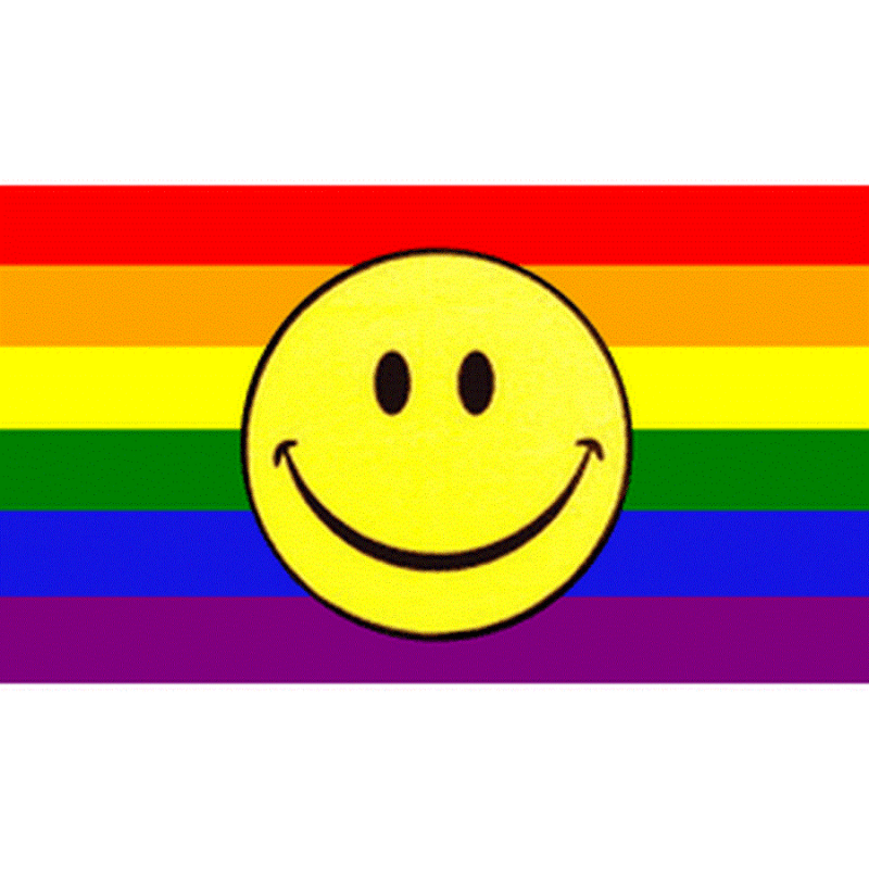 Smiley Gay Pride Flag-Globe Flags