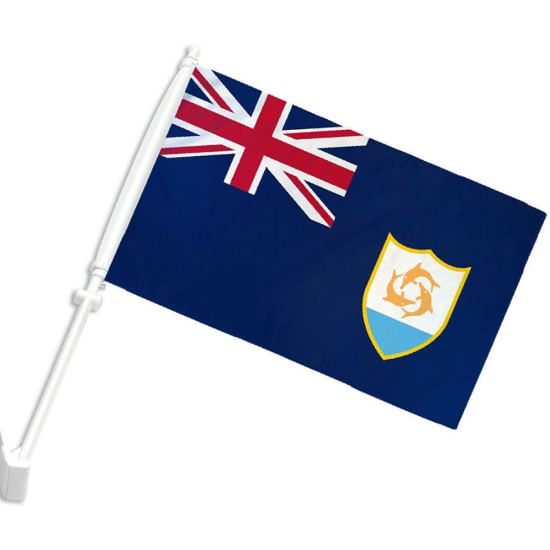 Anguilla Car Window Mounted Flag For Car Decor-Globe Flags