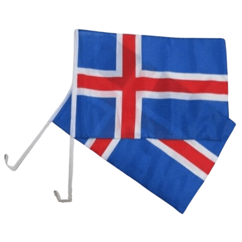 Iceland Car Window Mounted Flag-Globe Flags