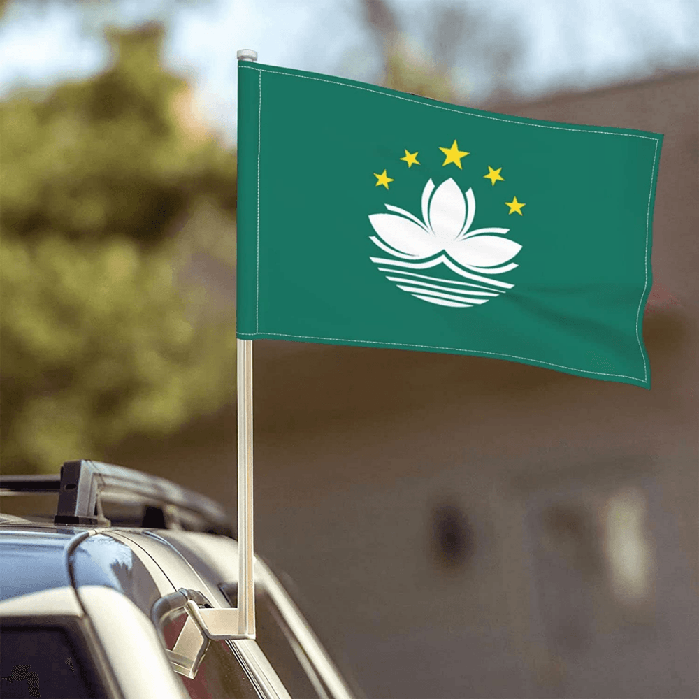 Stylish Macau Car Window Mounted Flag For Car Decor-Globe Flags