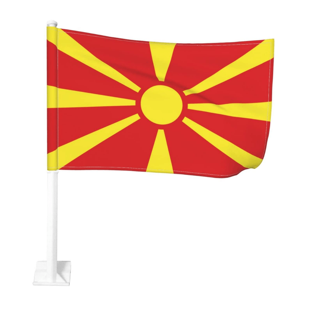 Macedonia Car Window Mounted Flag For Car Decor-Globe Flags