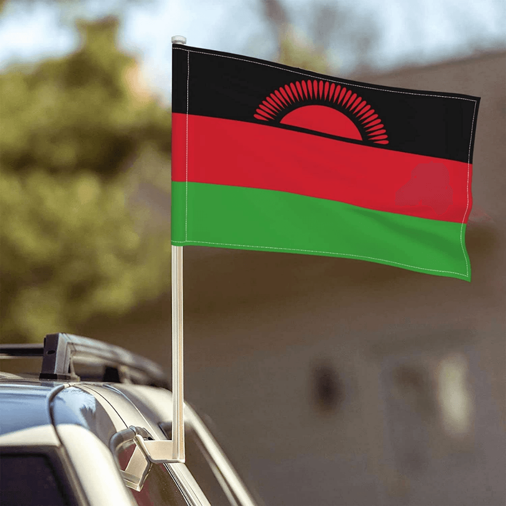 Malawi Car Window Mounted Flag For Car Decor And Aesthetics-Globe Flags