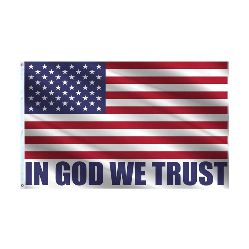 American In God We Trust Motto Banner Patriotic Flag-Globe Flags