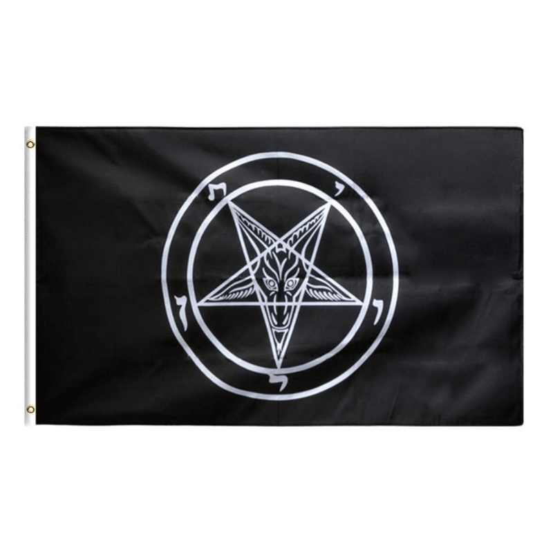 Pentagram Baphomet Symbol Flag-Globe Flags