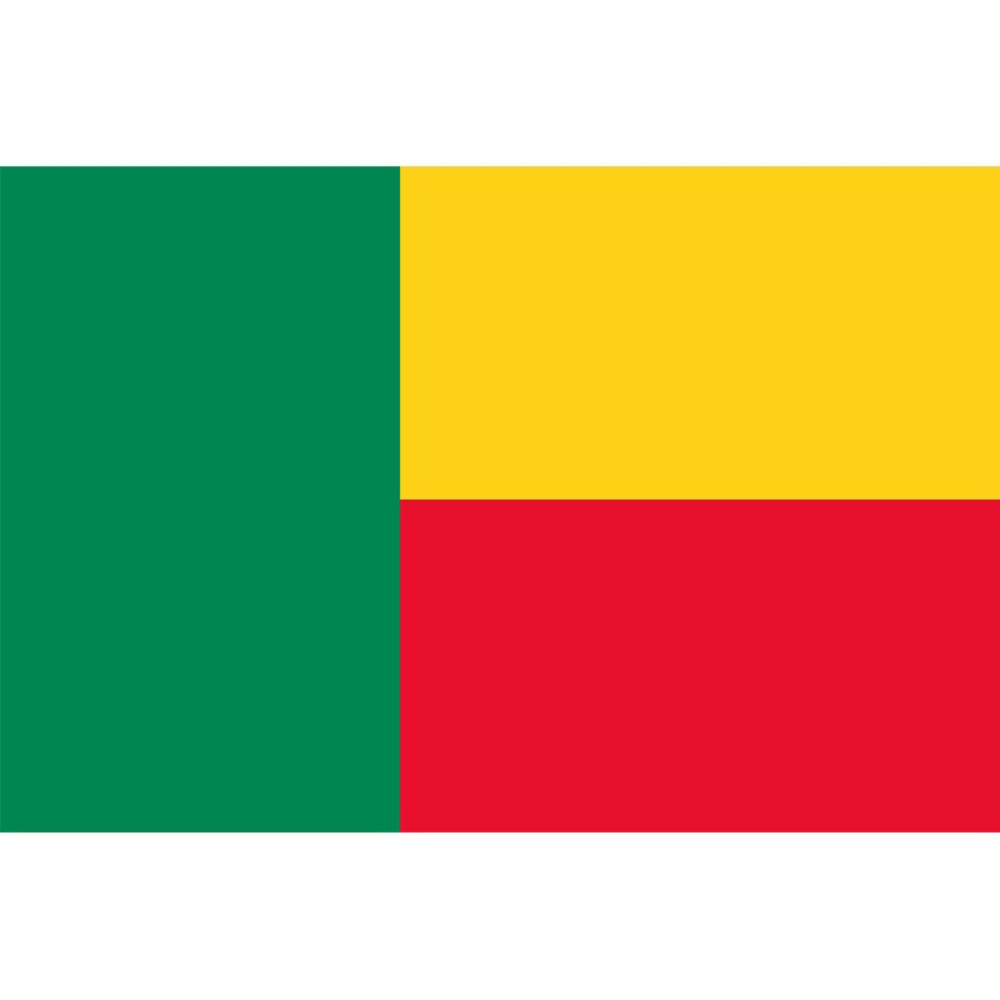 Benin Country Flag - front view on white background