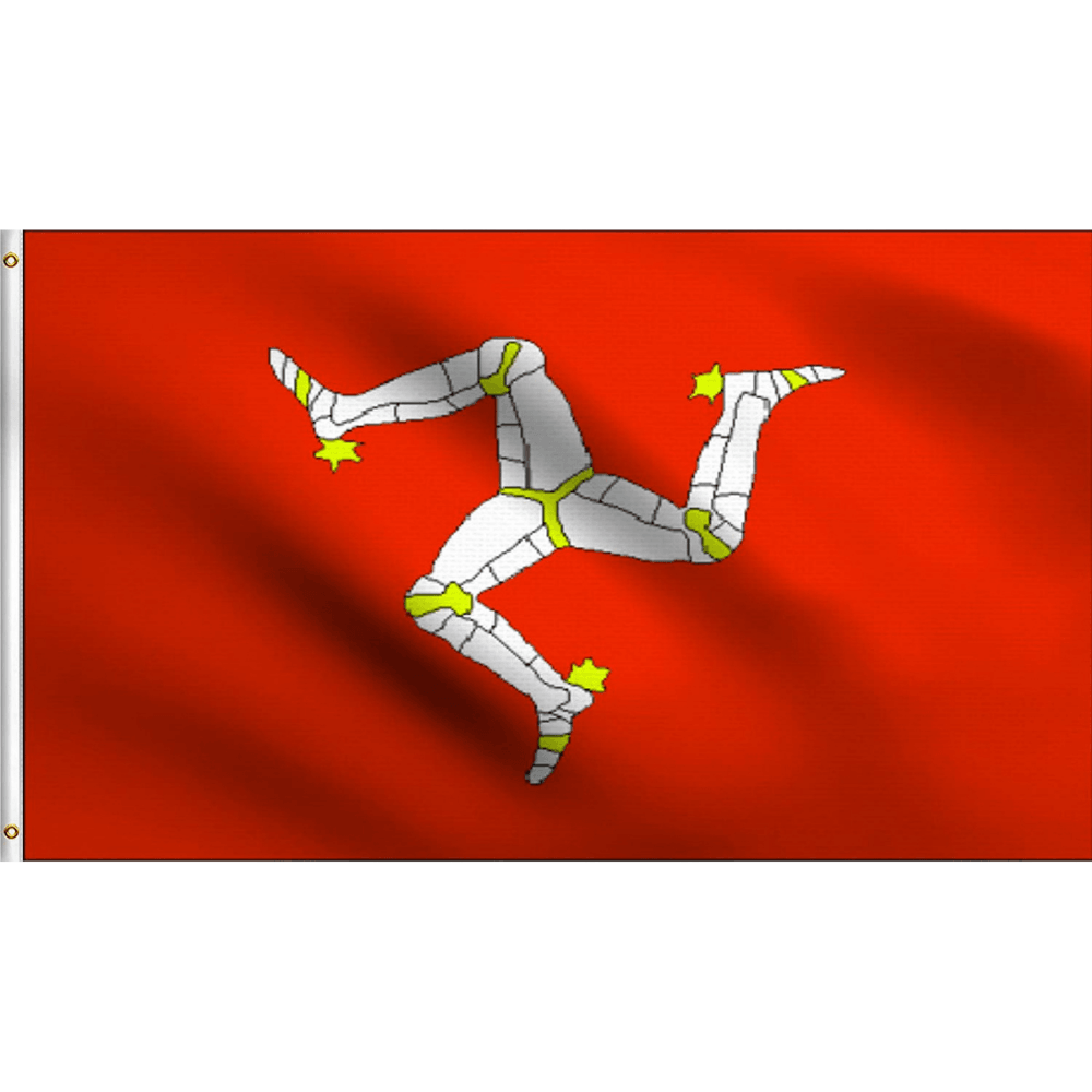 Isle of Man Flag - front view on white background