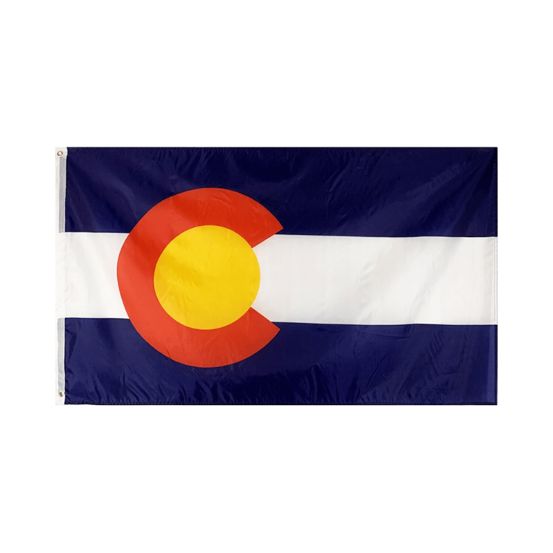 Vibrant Colorado Flag – Flag for Indoor and Outdoor Use - front view on white background