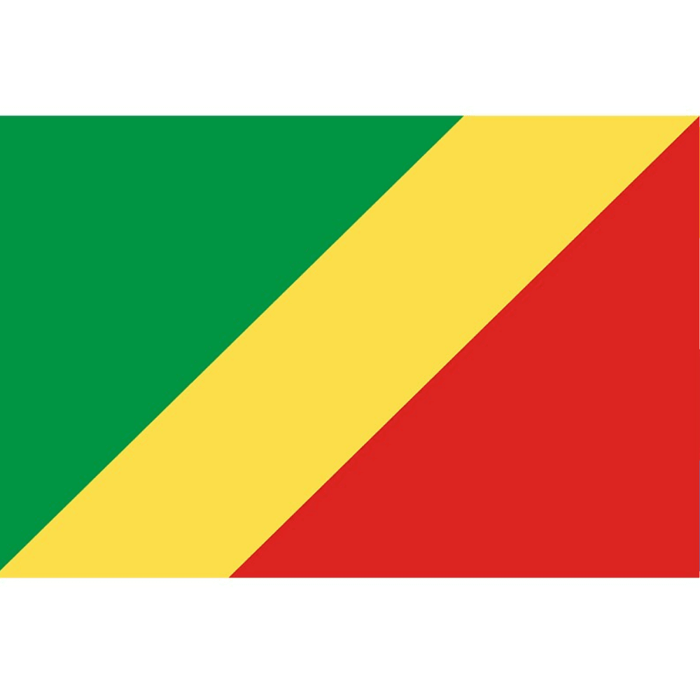 Republic of Congo Flag - front view on white background