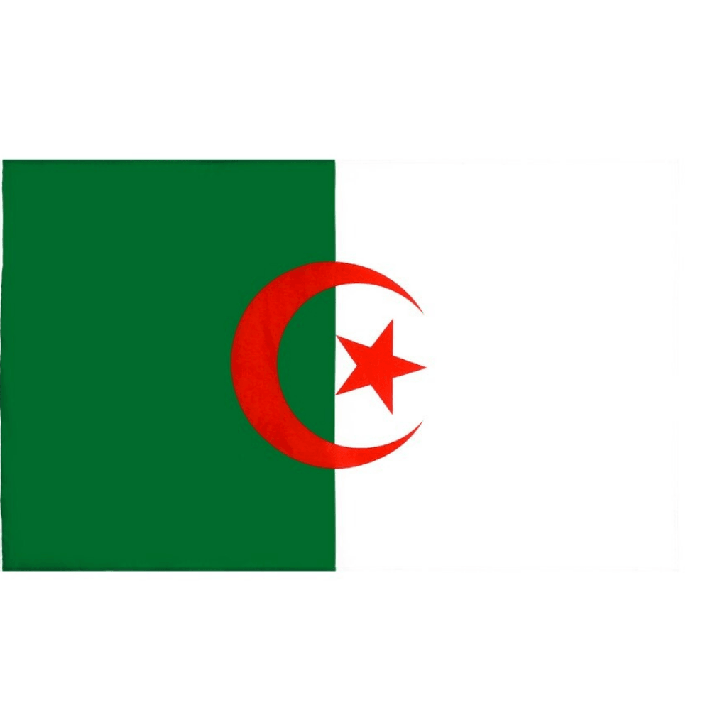 Algerian Country Flag - front view on white background