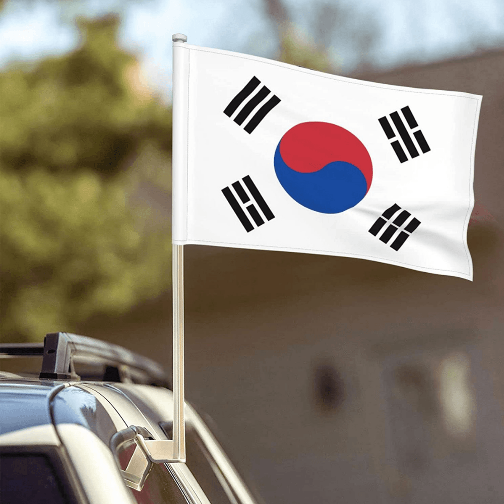 Korea South Car Flag-Globe Flags