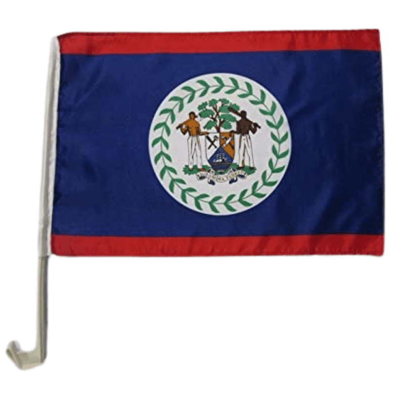 Belize Car Window Mounted Flag For Patriotic Display-Globe Flags