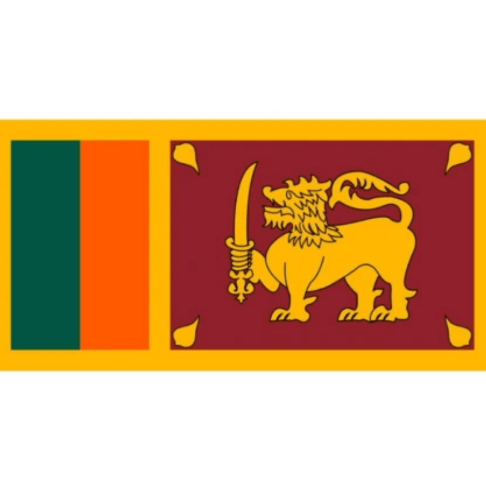 Sri Lankan Flag Display - front view on white background