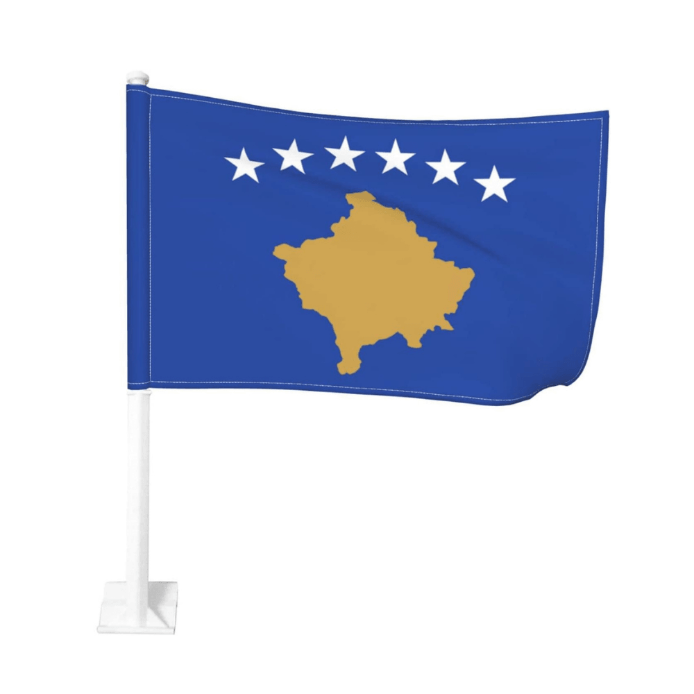 Kosovo Car Window Flag-Globe Flags