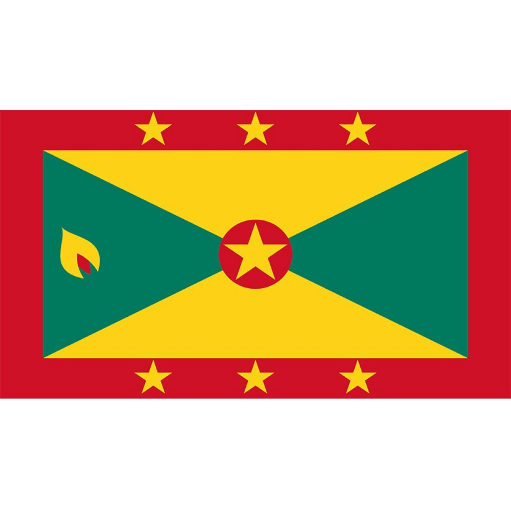 Grenada National Country Flag - front view on white background