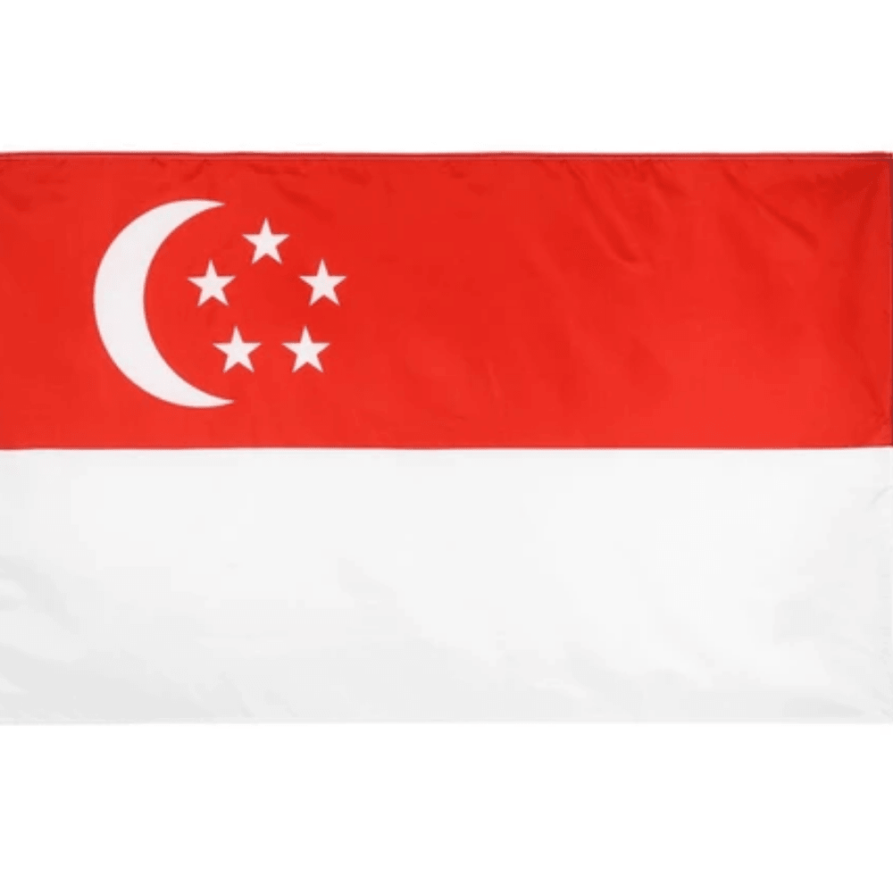 Singaporean Stain Proof Flag – Flag for Indoor and Outdoor Use - front view on white background