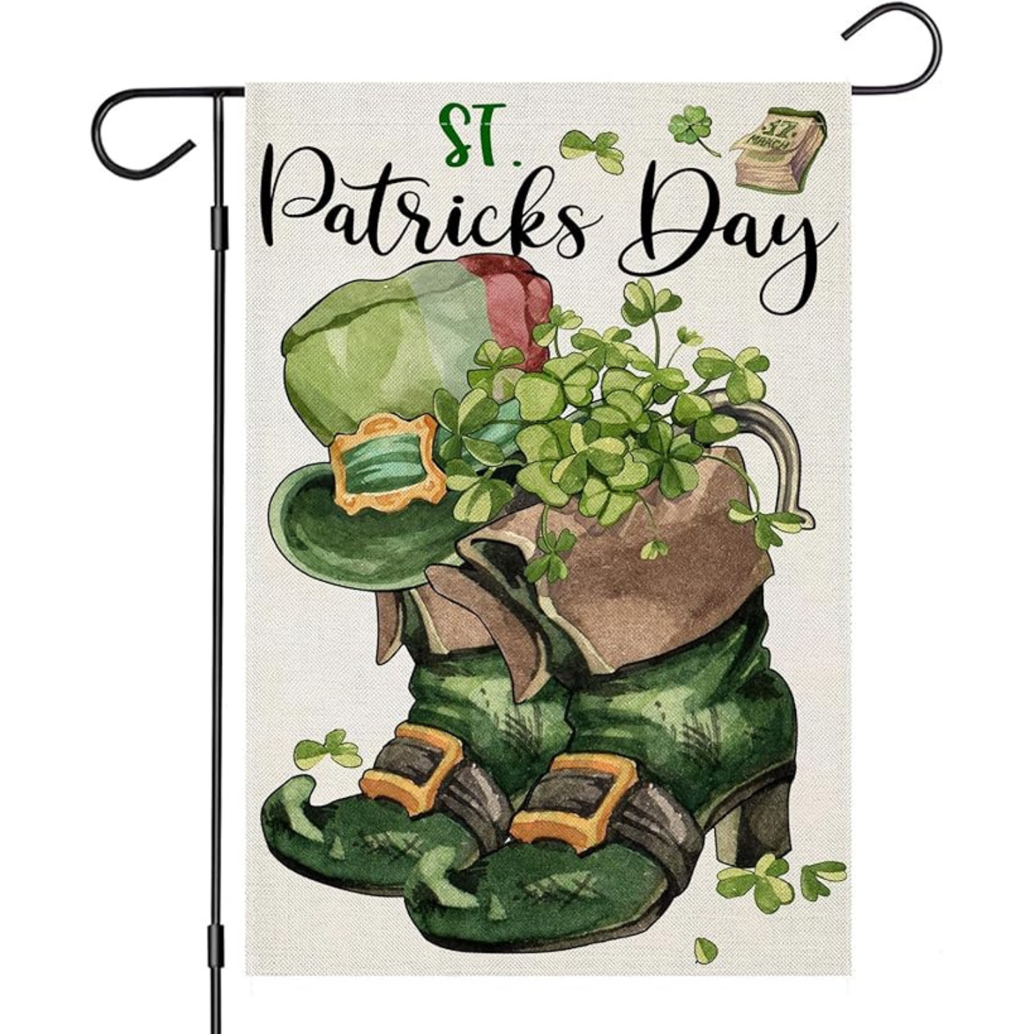 Irish Shamrock Garden Flag For St Patricks Day Decor-Globe Flags